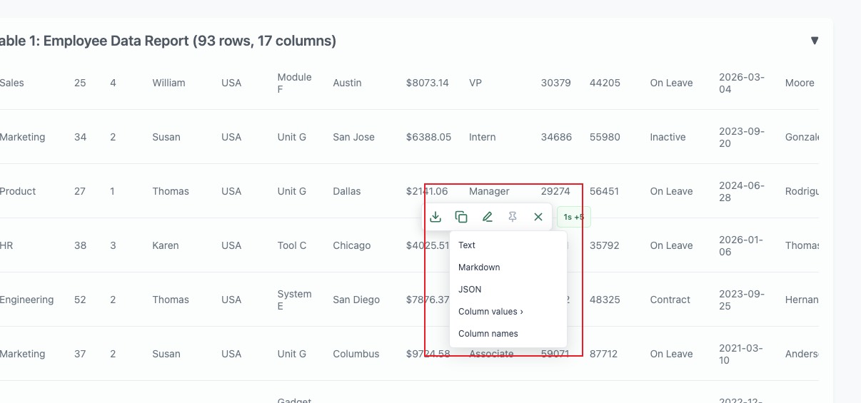 Compare multiple sales tables and review differences